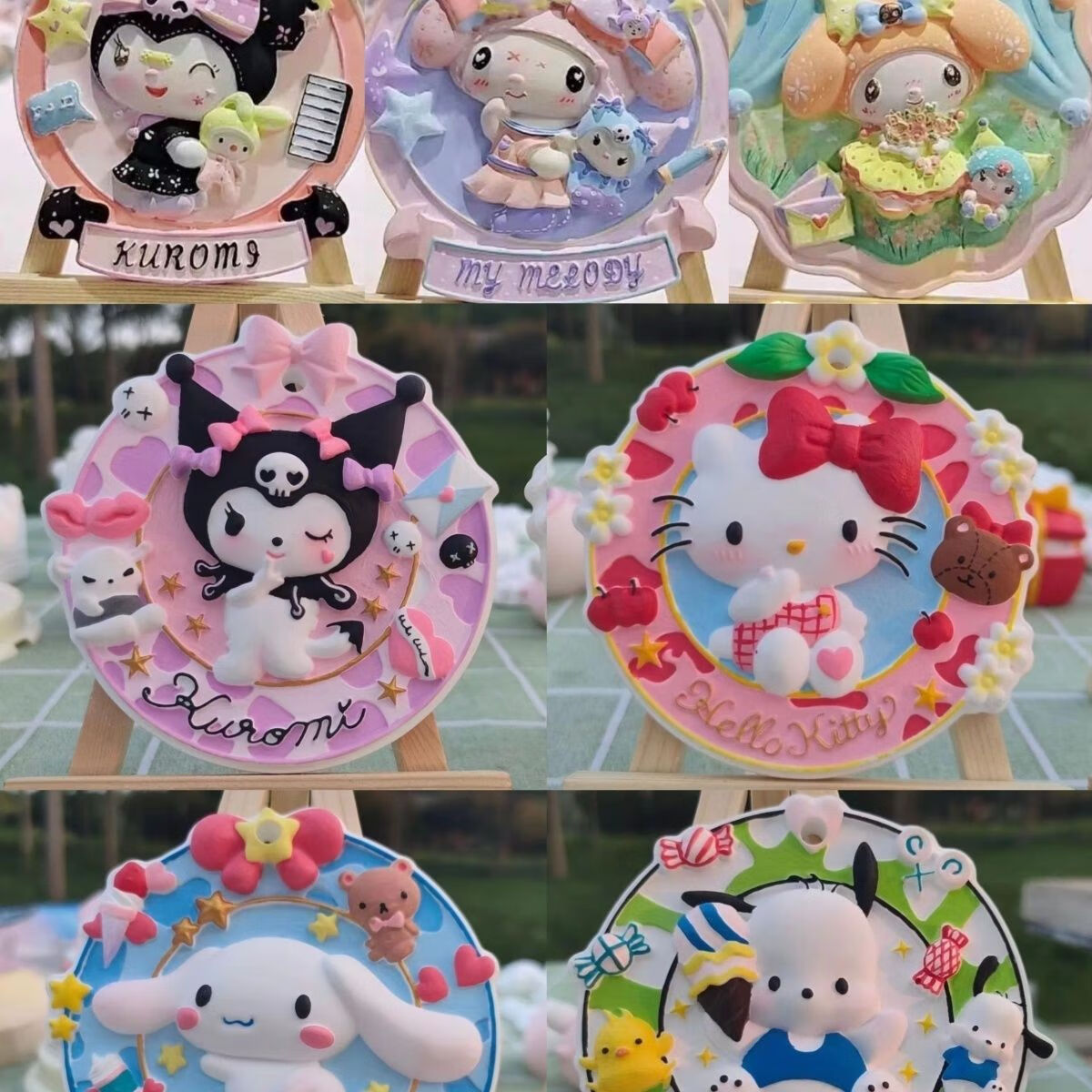 挂牌浮雕画白坯可爱石膏娃娃涂色儿童diy手工随机4个