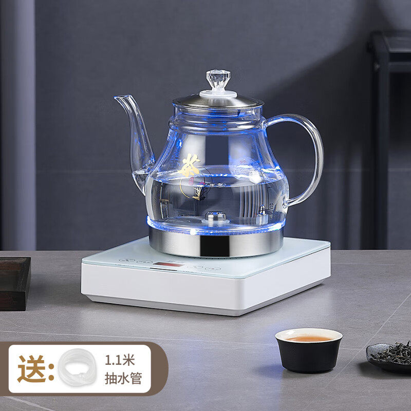 麦卓（MAKE JOY） 全自动上水壶电热水壶烧水壶泡茶专用家用茶台保温电茶炉一体电磁炉茶具套装  白色单炉（全自动款）