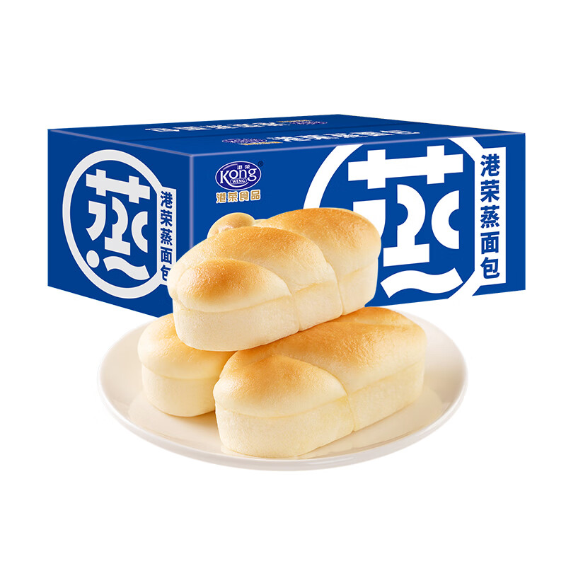港荣(kong weng) 蒸面包 早餐整箱手撕面包吐司营养健康休闲食品孕妇