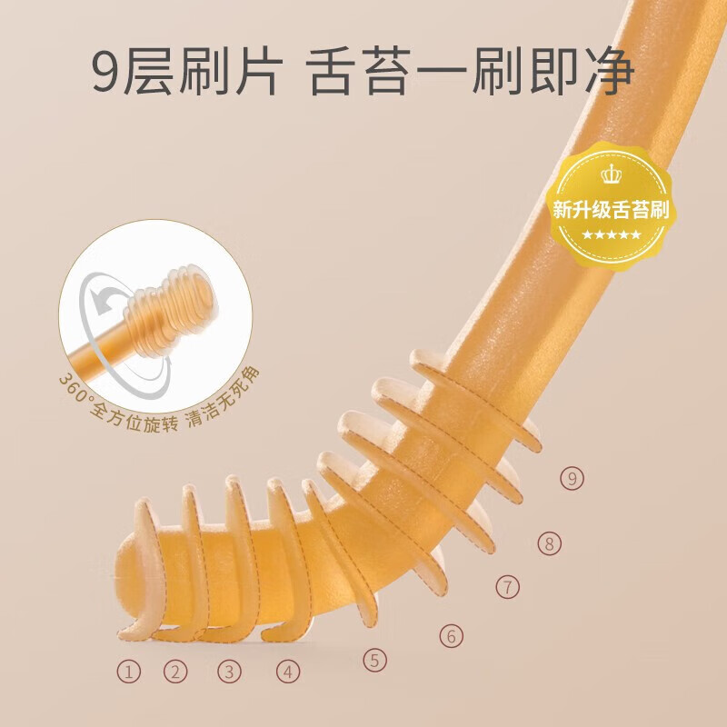 贝肽斯婴儿牙刷 舌苔口腔清洁宝宝牙刷硅胶软毛0-3岁宝宝乳牙训练牙刷 【新款】纳米黄-婴儿口腔套装