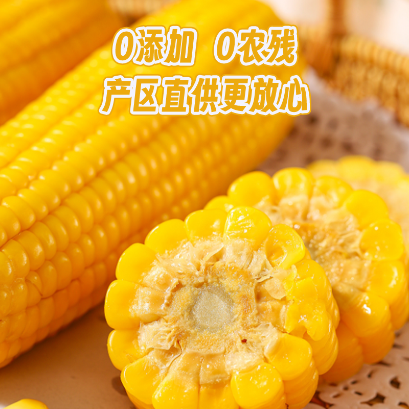 吉谷良时【本店热销】健康轻食东北玉米黄金产区黄糯白糯黑糯玉米段 黄糯8棒*180g以上/棒【铝箔装】