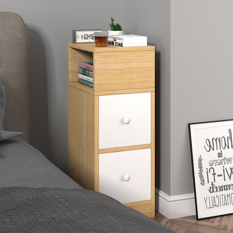 御乐欣 床头柜简易窄边柜卧室床头迷你小型带格多斗收纳储物床边柜子