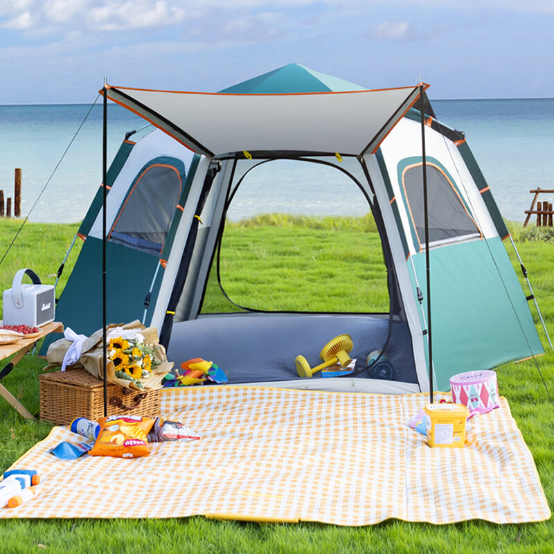 奈上优品户外帐篷天幕二合一露营装备全自动速开便携收纳 一室一厅帐篷