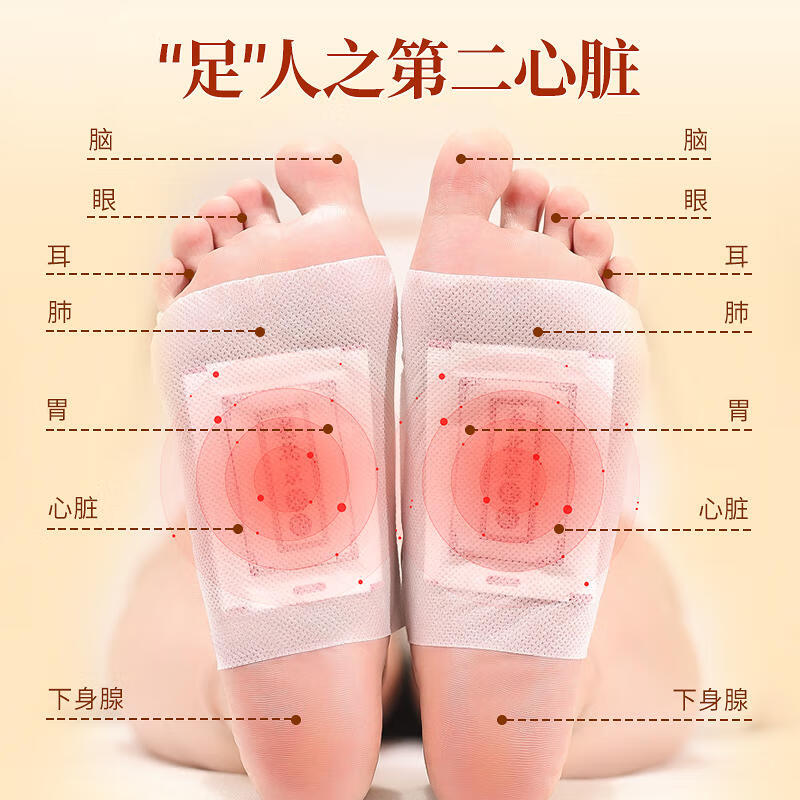 老北京艾草足贴非气艾灸贴生姜艾叶涌泉穴脚底贴 1盒装60贴加量装 1件