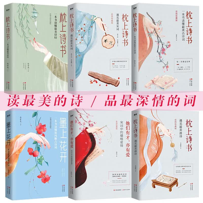枕上诗书系列6册遇见美宋词 遇见美唐诗他们有才亦有爱一诗一词一故事诗词歌赋诗词大会飞花令中国古典文学婉