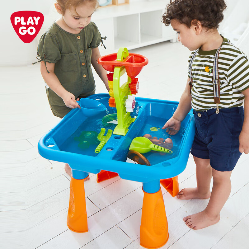 PLAYGO 沙盘桌洗澡玩具 男女孩玩具水槽玩沙台共用户外玩具戏水工具 六一儿童节礼物 礼盒装