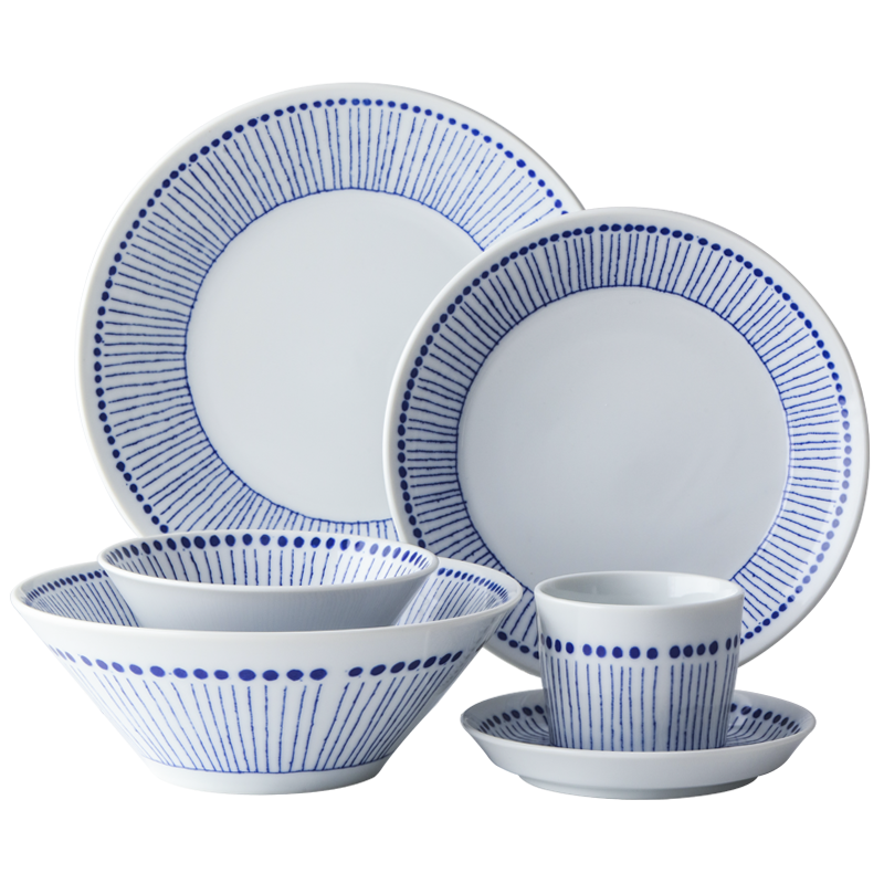 Lucky Lychee日本進(jìn)口美濃燒陶瓷餐具蒼十草吃飯碗日式壽司菜盤子碟缽拉面湯碗 拉面碗20.8cm 1頭