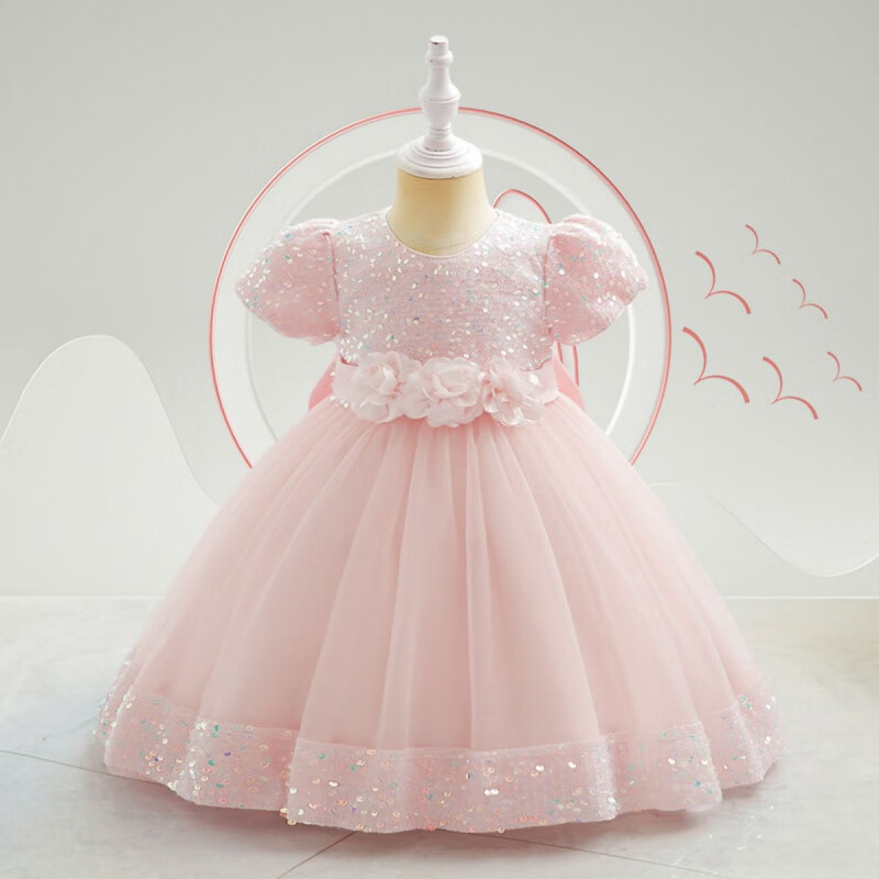 鸾雀翔一周岁宝宝衣服儿童公主裙周岁礼服2岁女孩蛋糕裙韩版花童