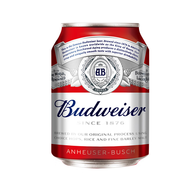 百威（Budweiser）淡色拉格啤酒 255ml*24听 整箱装 mini罐