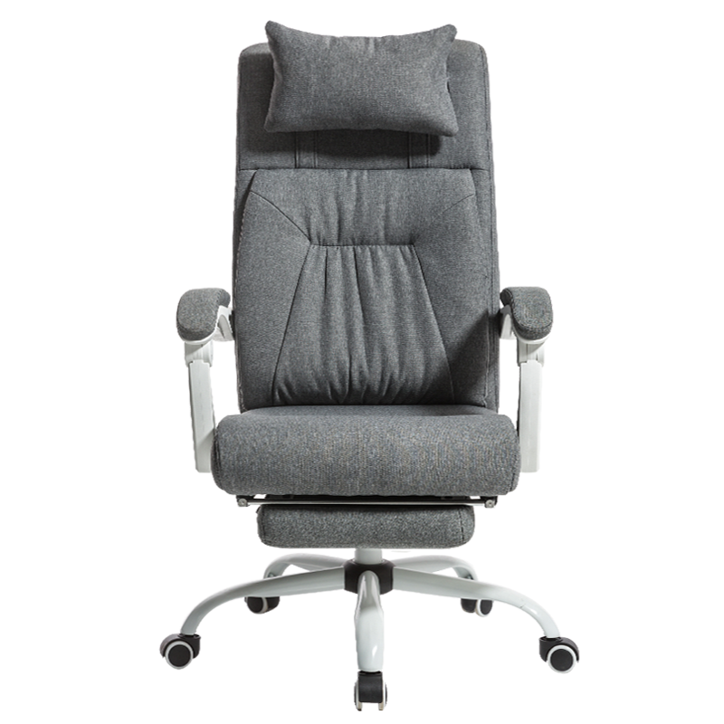 八九间 电脑椅家用办公椅子转椅人体工学靠背椅老板椅家用可躺现代简约611W系 黑色-PU-带搁脚