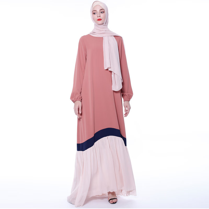 帛雷斯诺中东迪拜长袍沙特阿拉伯服装东南亚宽松男女装齐脚踝夏季