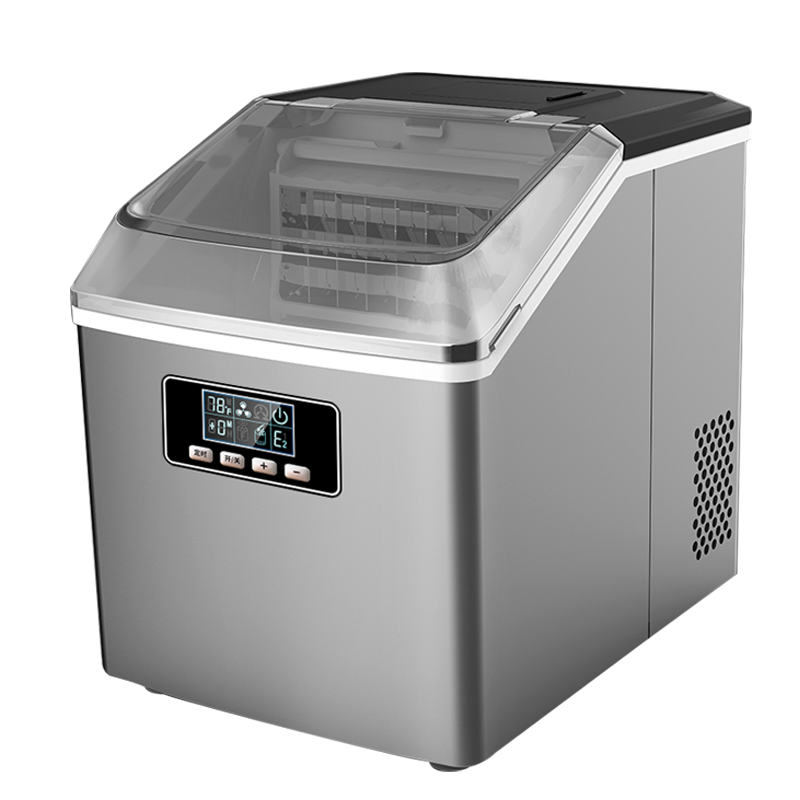 惠康（HICON）制冰机商用奶茶店全自动大型25kg30公斤台式家用小型迷你全自动方冰块制作机器 标准版-24冰格日产25公斤（手动加水）