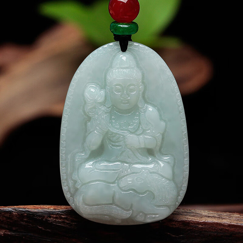 瑾晨马本命佛 大势至菩萨 翡翠吊坠马守护神 属马生肖男女本命年挂件