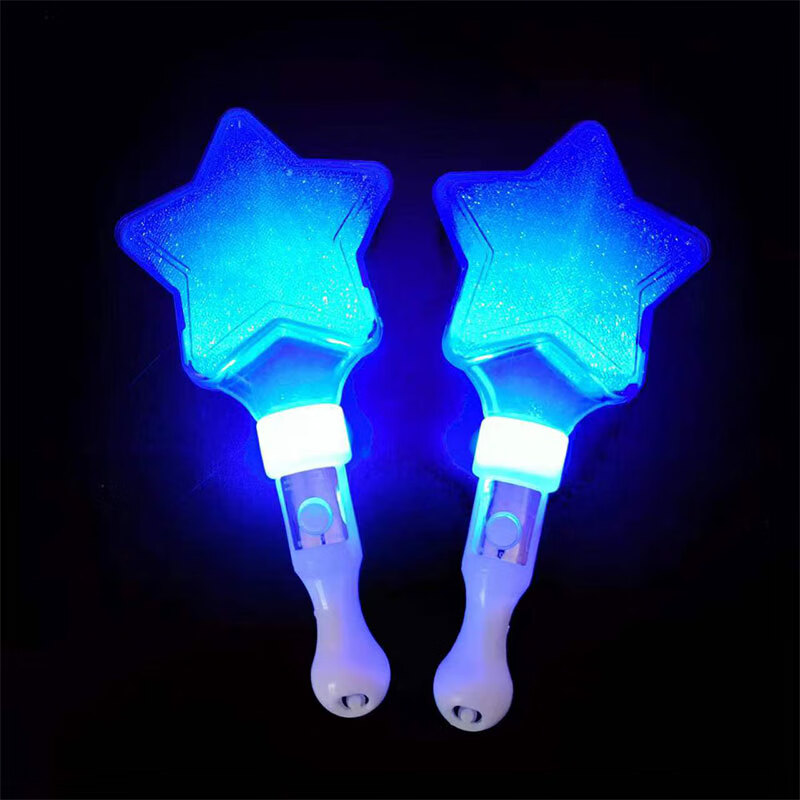 棒保护套演唱会蓝色银光棒发光活动道具星星应援棒儿童 蓝色五角星