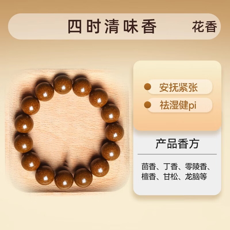 GOYN天然中药手串五行合香珠非遗自制手工古法疏肝解郁情绪稳定药香珠 四时清【湿汽重 pi胃不好】 8mm*23颗