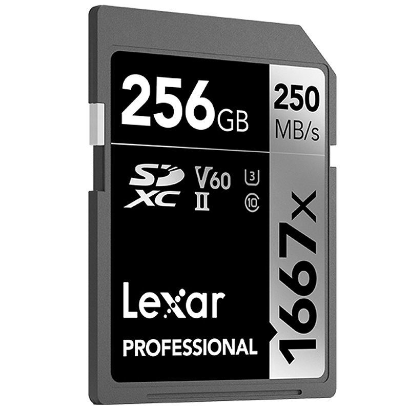 雷克沙（Lexar）256GB 高速SD存储卡U3 V60内存卡读250MB/s 写120MB/s（1667X Pro版 写速大幅提升）