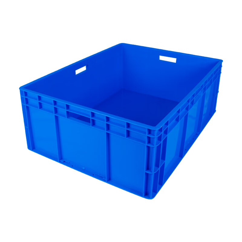 EU箱长方形特大周转箱物流箱加厚带盖工具收纳箱塑料盒工业物料盒 蓝色无盖(需要加盖请联系客服) 长60*宽40*高23CM-4622号(新料加强