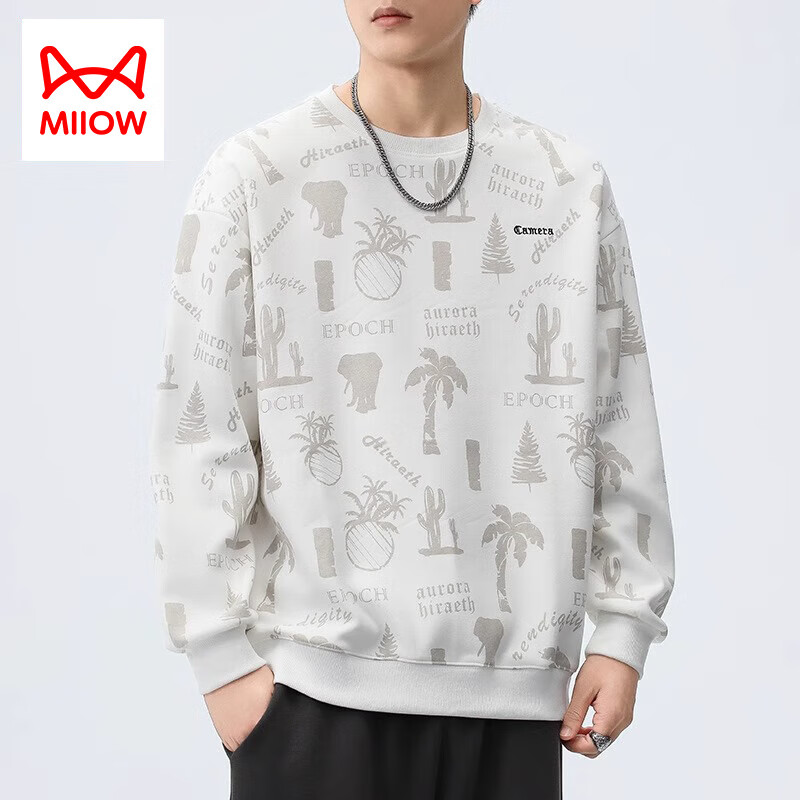 ���ڲ�����è�ˣ�MiiOW����ʿ���´����2024�¿����Բ��ӡ����ñ����T��������װ���·� 827��ɫ���� L