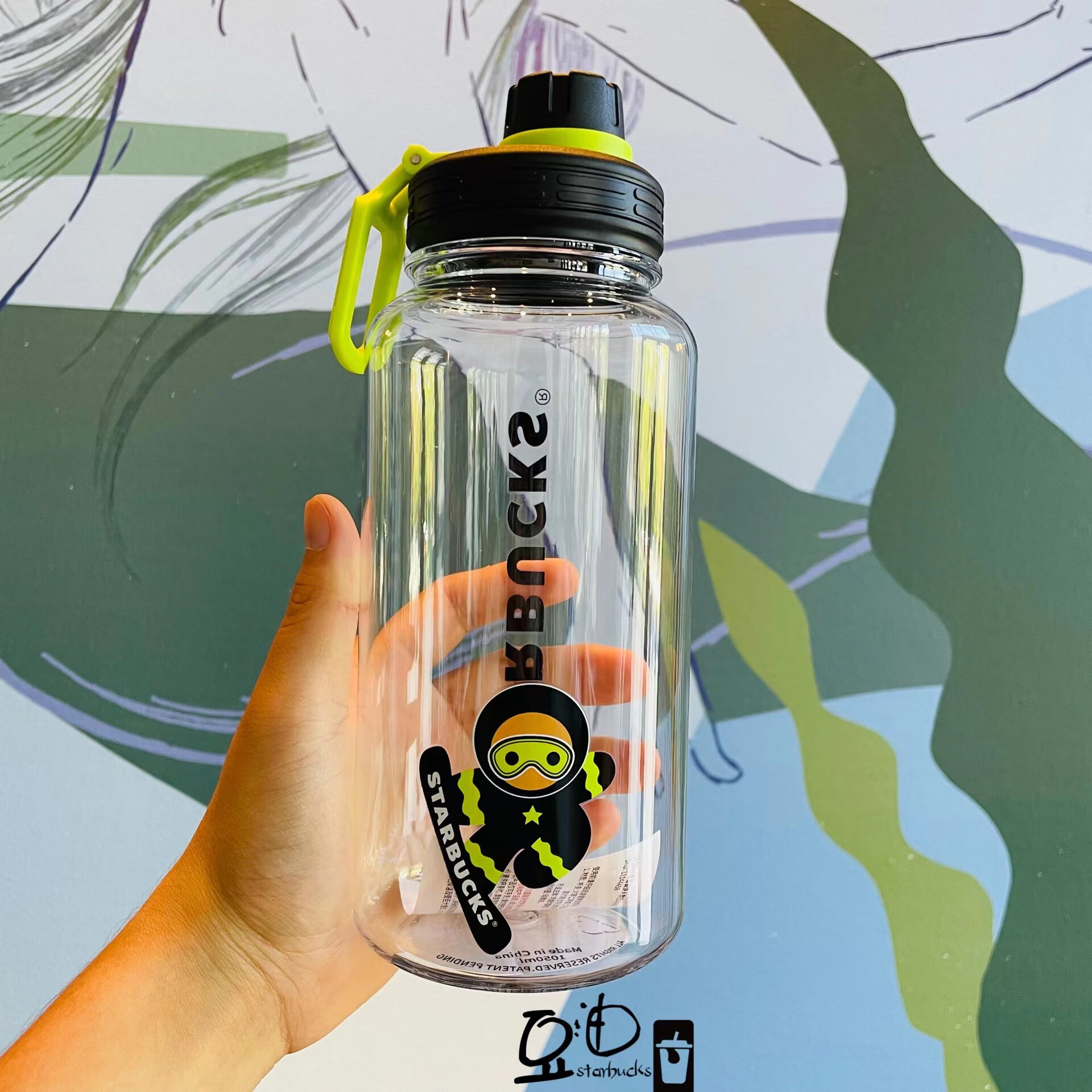 创森小米杯子2022圣诞节冬日大容量滑雪姜饼人运动塑料水杯户外便携