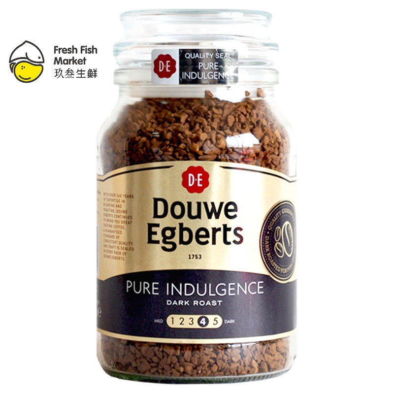 鲜有志英国进口 荷兰douwe egberts冻干速溶深度烘培190g瓶装纯黑咖啡