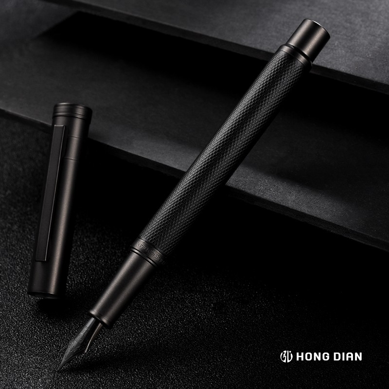 弘典钢笔男女式学生用商务办公成人用练字笔礼盒高颜值1850黑森林送礼书写书法专用可用墨囊定制刻字 黑森林 F0.5mm