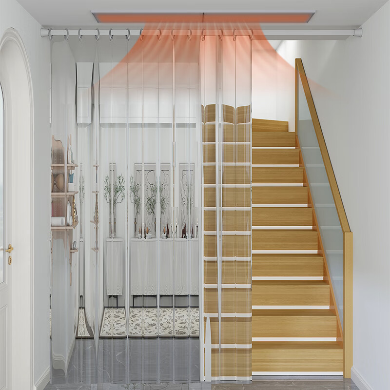 楼梯口隔断帘 门帘楼梯间保暖防风隔断帘空调挡风防冷气透明pvc厨 pvc