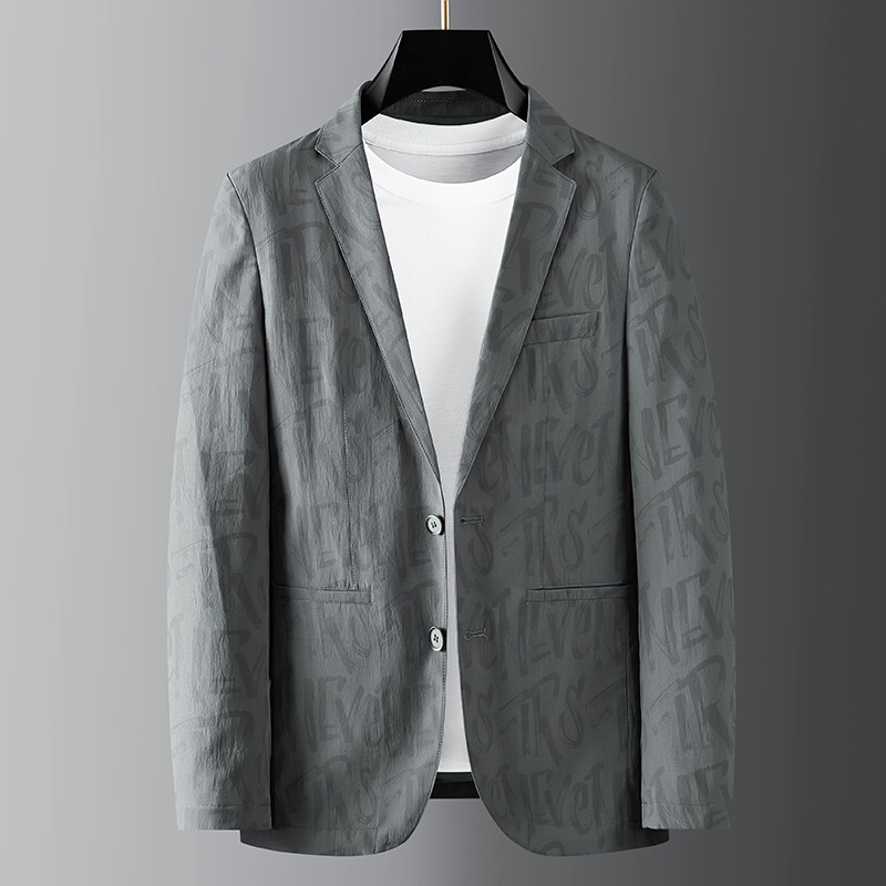 incofan轻奢高端品牌春季新款休闲西装男士外套中青年时尚小西装潮流