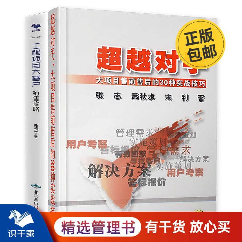 项目销售两本套：超越对手 大项目售前售后的30种实战技巧 工程项目大客户销售攻略 识干家企业管理C/市场营销销售广告书籍团购送朋友礼物