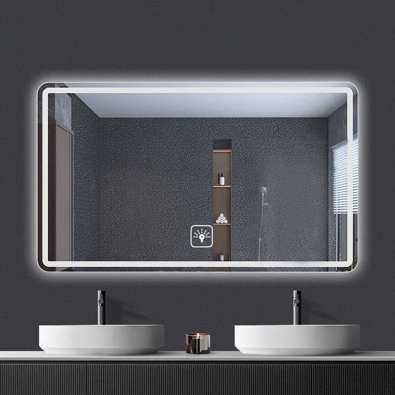 摩霄智能浴室镜卫生间化妆镜贴墙镜触摸开关卫浴镜750*1000三色灯光