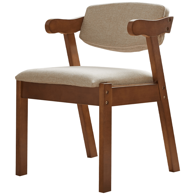 艺柳园 电脑椅学习椅家用学生学习写字椅靠背书房椅子 不可调节【原木色】橡胶木