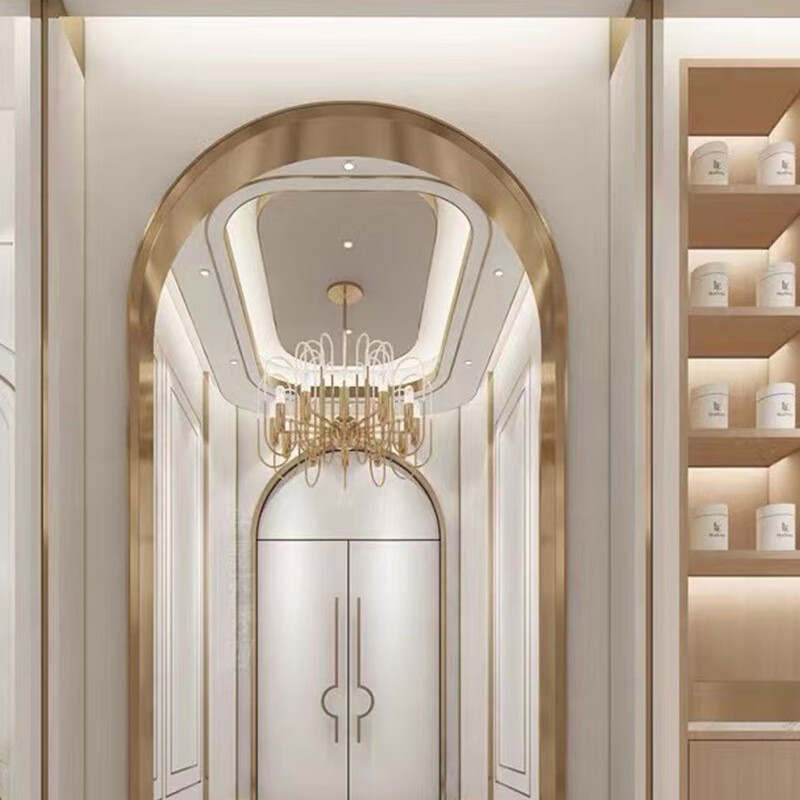 简梓门套门框不锈钢 门套拱门圆弧门框垭口门框收边条半圆形不锈钢天