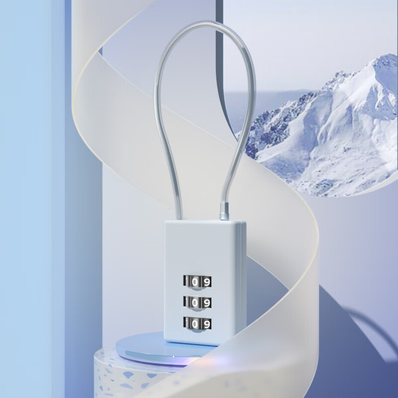 RESET密码挂锁柜门锁钢丝锁防锈防盗衣柜行李箱小锁头侧滑小挂锁RST02U 黑色50cm挂锁02U