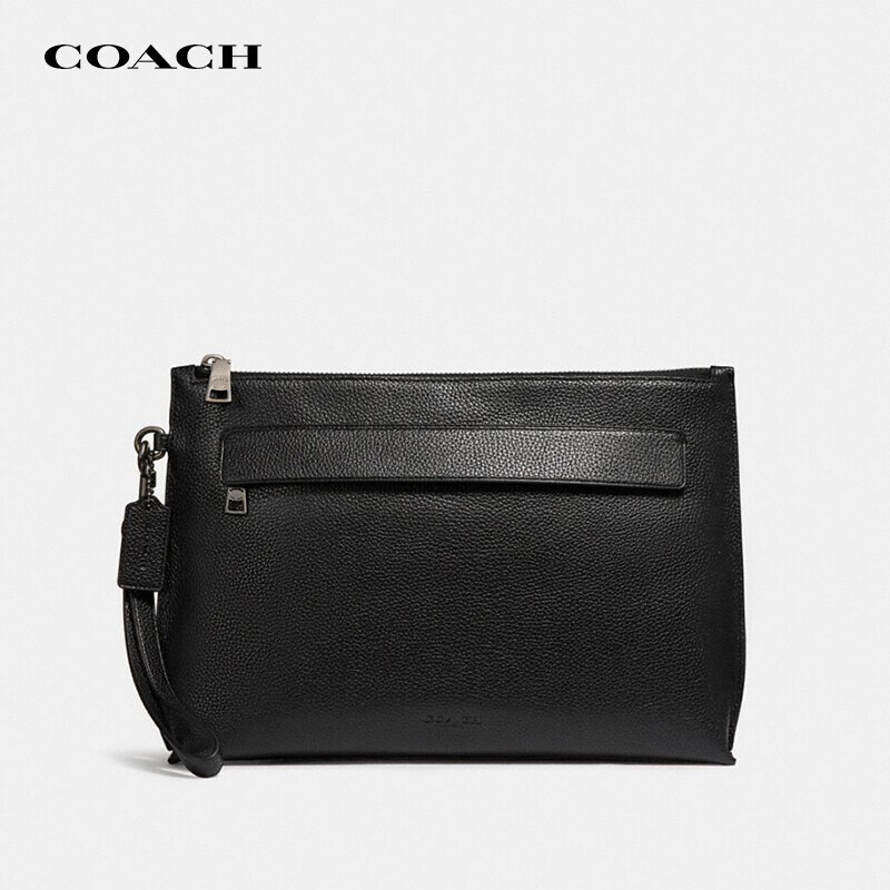蔻驰(coach)奢侈品 男士中号手拿包皮质 f28614 blk【品牌授权直供】