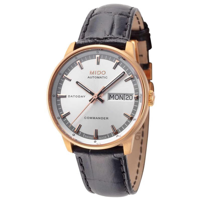 美度(mido)瑞士手表女 指挥官系列时尚休闲棕色皮带全自动机械腕表 m