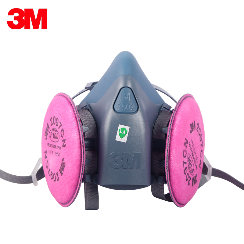 3m7502系列防毒面具套装升级硅胶版喷漆装修防毒面罩口罩农药喷洒 防