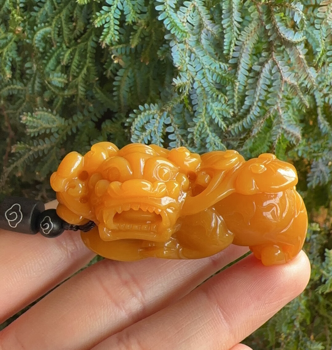 宝钰(k&k)天然黄龙玉缅黄满色老料精雕霸王貔貅挂件吊坠证书新款