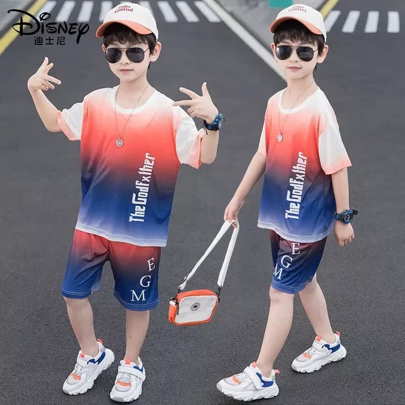 迪士尼（DISNEY）男童夏季运动套装2023年新款儿童中大童男孩篮球服速干球衣训练服 351桔色套装 170怎么看?