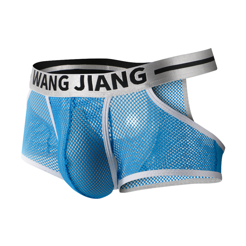 网将 gay 冰丝网孔u凸显大平角裤男透气弹力舒适男士内裤情侣性感情趣