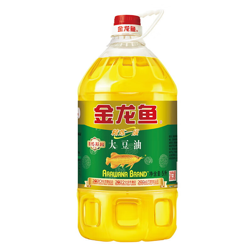 金龙鱼 食用油 非转基因 精炼一级大豆油 5L 5L(单桶）