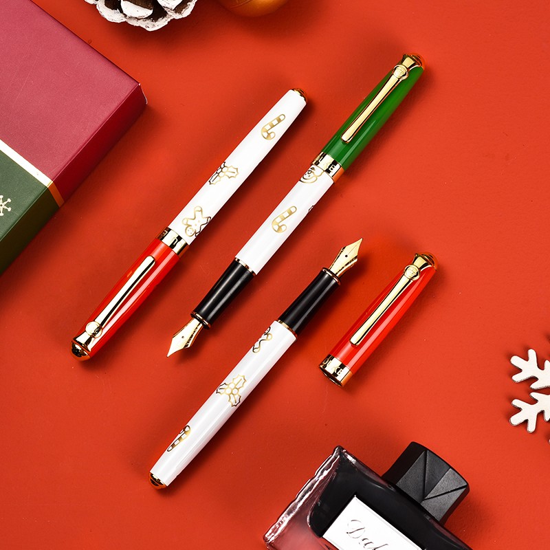 DUKE公爵圣诞钢笔墨水礼盒套装节日气氛时尚设计送小孩送朋友佳品流畅书写笔只能是换笔囊嘛？可以吸墨水嘛？