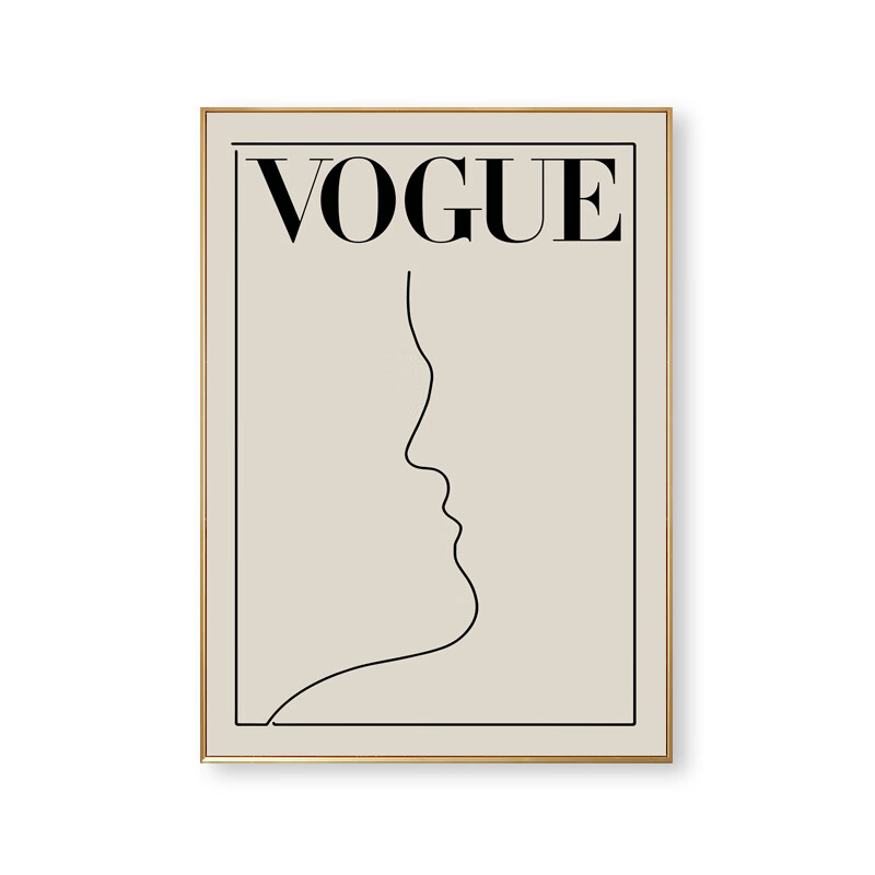 楠洛北欧艺术小众挂画卧室摆画服装店抽象海报时尚线条装饰画 30*40黑