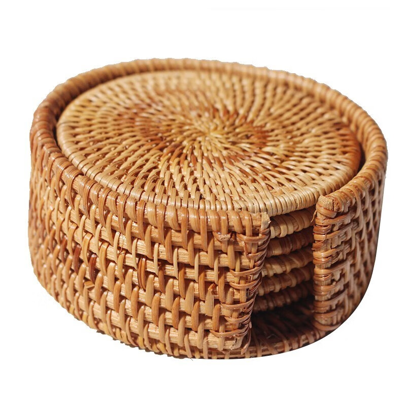 野翔手工藤编防烫锅垫菜垫子隔热垫厨房家用餐桌垫防烫锅垫子竹垫碗垫