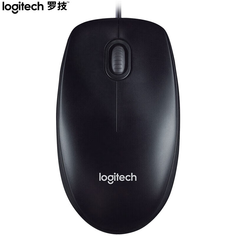罗技（Logitech）M90有线光电鼠标 电脑笔记本家用鼠标 左右手通用对称鼠标 USB即插即用 黑色