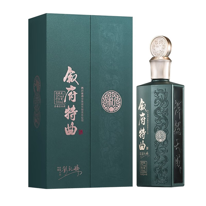 叙府特曲青铜绿 浓香型白酒52度白酒年份老酒调味 52度 500ml 1盒