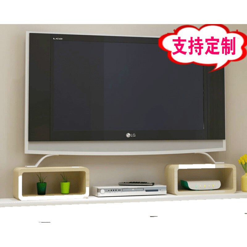 简易电视柜定制实木增高架平板电视垫高架显示器支架电视柜增高电线插座收纳 无漆 外径长30*宽30*高15  两个
