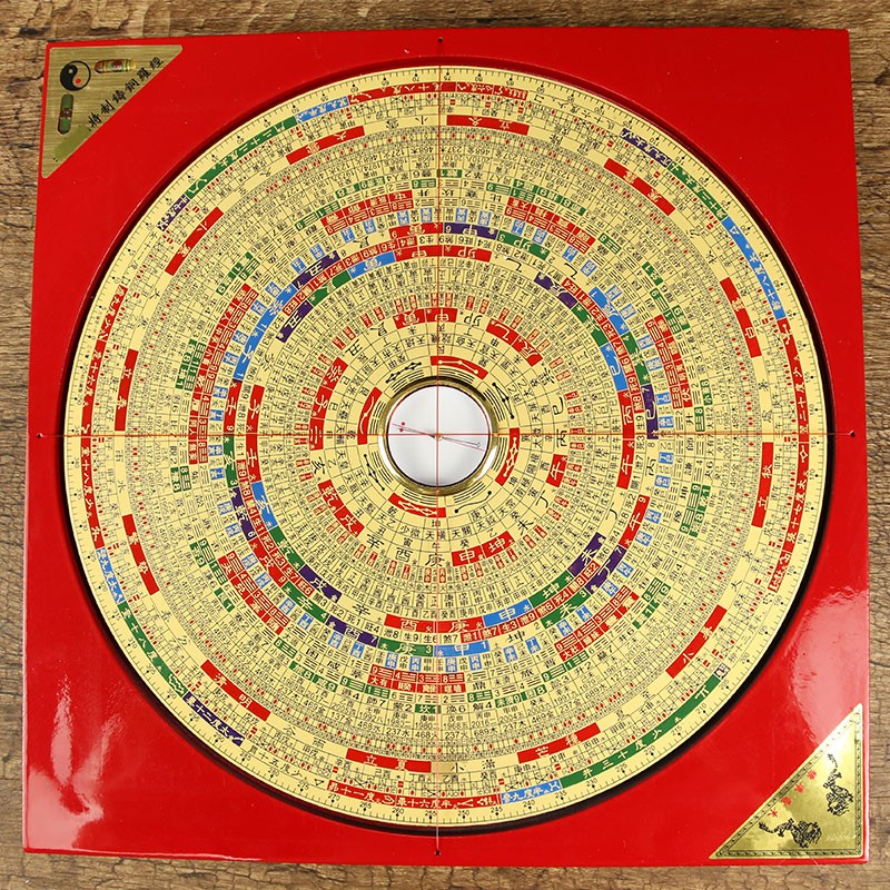 铜之心八卦罗盘高精度铜专业随身携带三元三合综合盘车载8寸 一尺