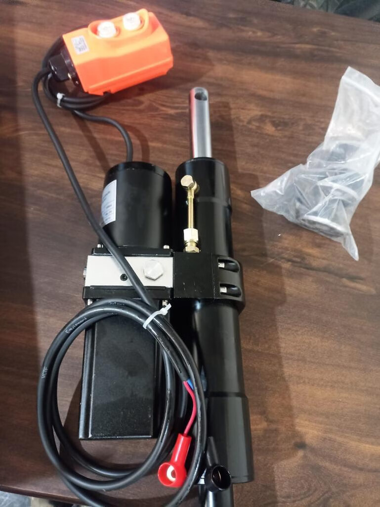 呗哩兔升降专用电动液压油缸液压顶液压帮浦活塞杆举升油缸24v48v液压