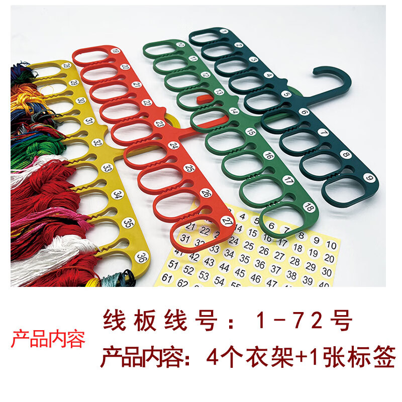 十字繡工具衣架線板十字繡線板帶數(shù)字專用繞分線器大孔線板十字繡 紅色