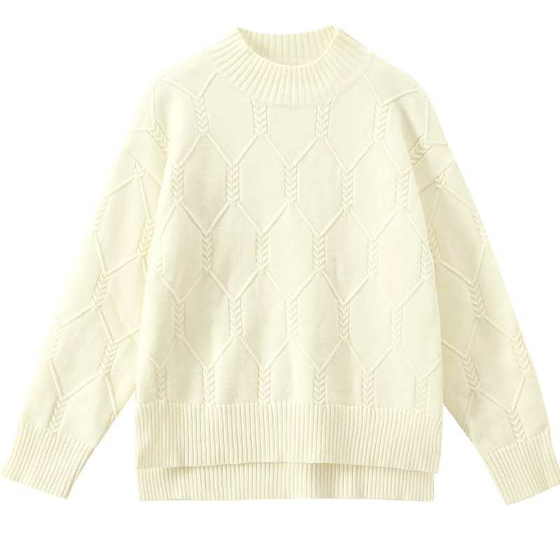 尚都比拉长袖毛衣价格走势稳定，半高领保暖设计引领时尚潮流