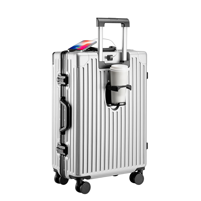百事（PEPSI）行李箱男铝框拉杆箱女28英寸旅行箱大容量万向轮学生商务密码皮箱